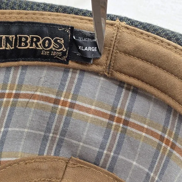 Goorin Bros Hat Fedora Fitted Mens Extra Large Gray Plaid Band Wool Blend Trilby - Picture 9 of 10